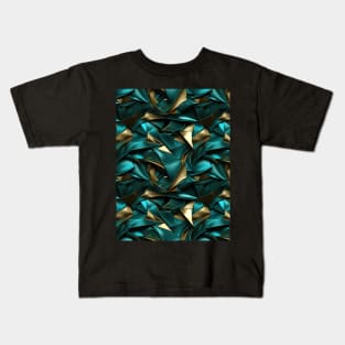 Funky Facade: Trompe-l’oeil Green Turquoise and Gold Kids T-Shirt